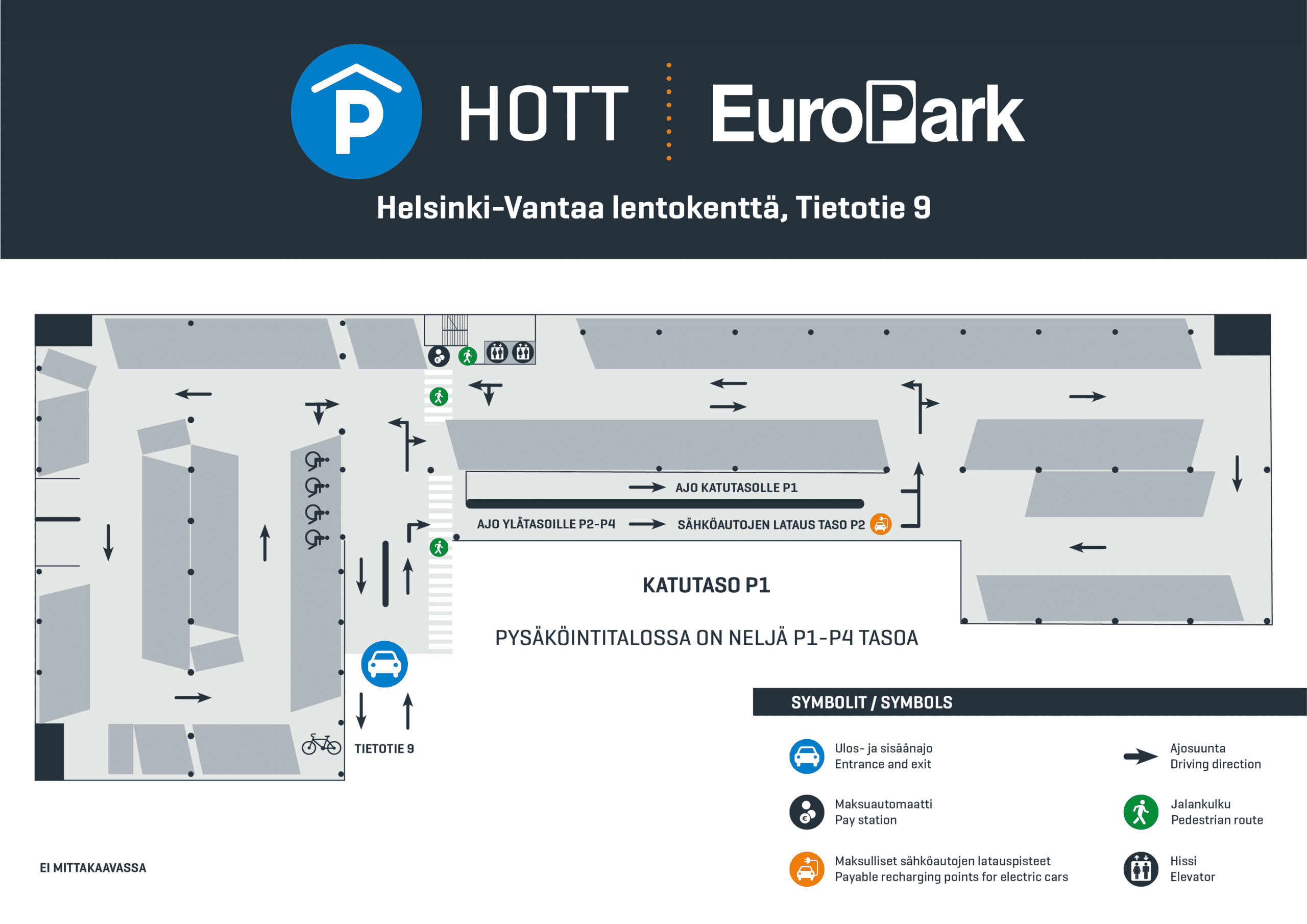 Pysäköinti Helsinki-Vantaa, P-HOTT | EuroPark