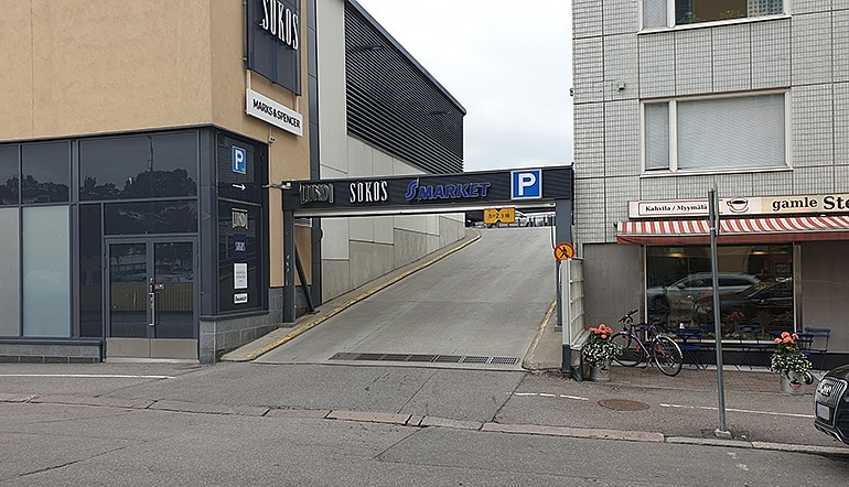 P-Lundi Porvoo, ramppi parkkihalliin Rauhankadulta