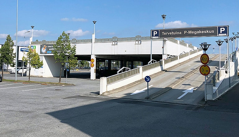 P-Megakeskus Seinäjoki, ramppi parkkikannelle