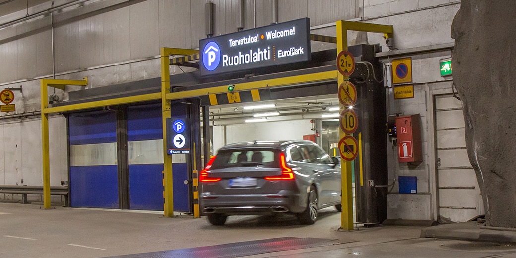 P-Ruoholahti Helsinki, sisäänajo pysäköintihalliin